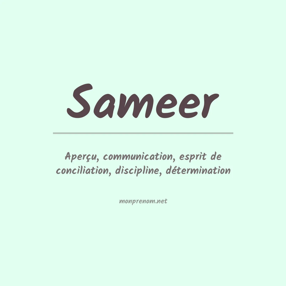 Signification du prénom Sameer