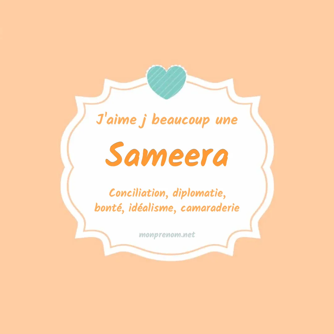 J'aime beaucoup Sameera