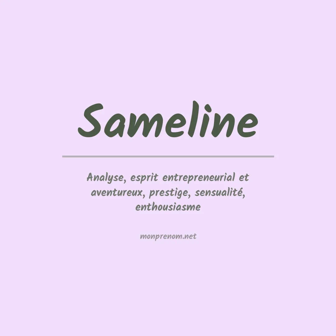 Signification du prénom Sameline