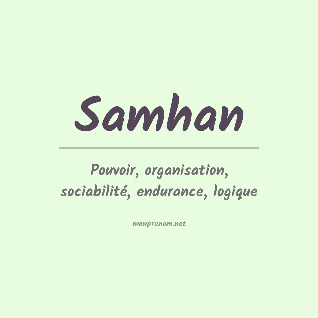 Signification du prénom Samhan