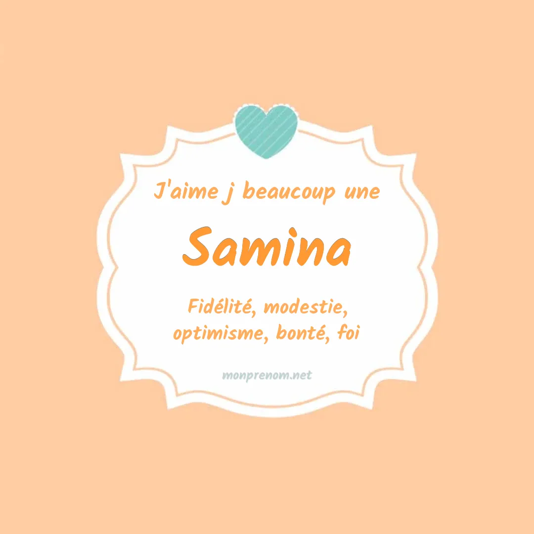 J'aime beaucoup Samina