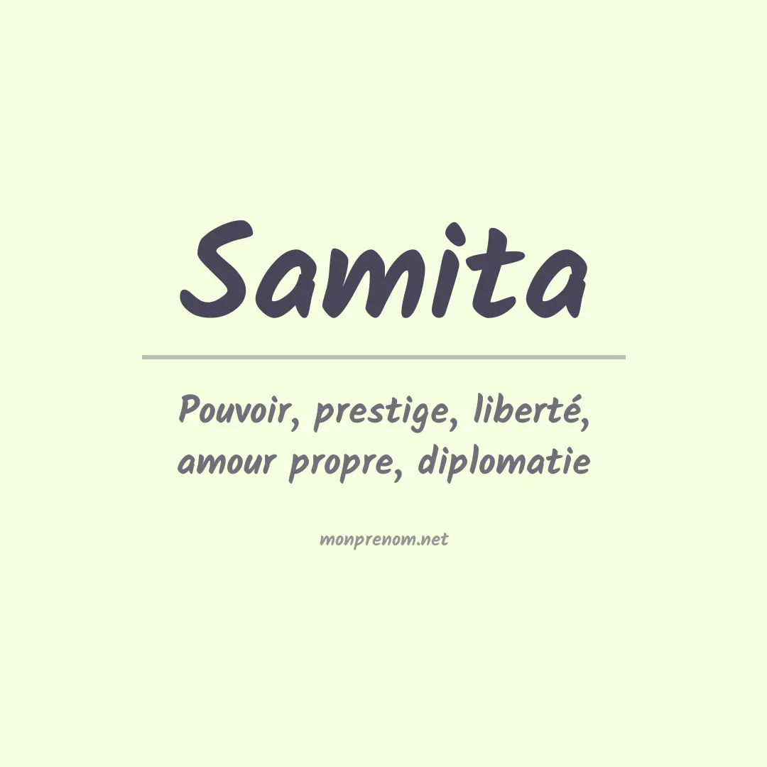 Signification du prénom Samita