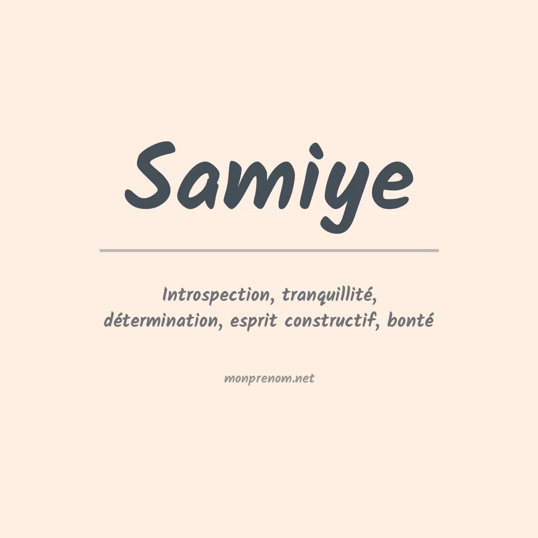 Prénom Samiye