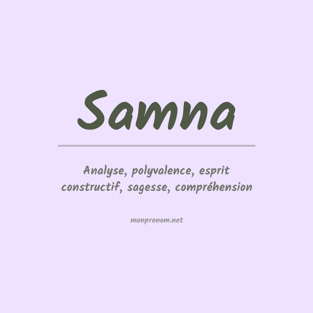 Signification du prénom Samna