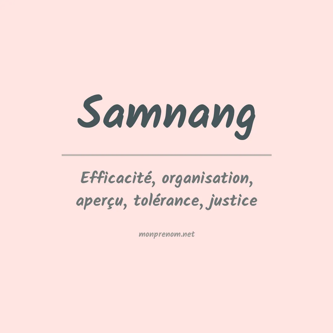 Signification du prénom Samnang