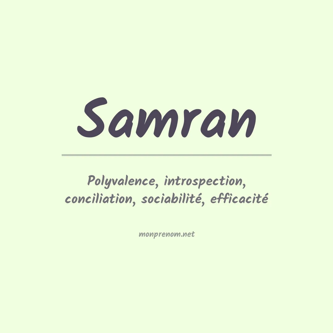 Signification du prénom Samran
