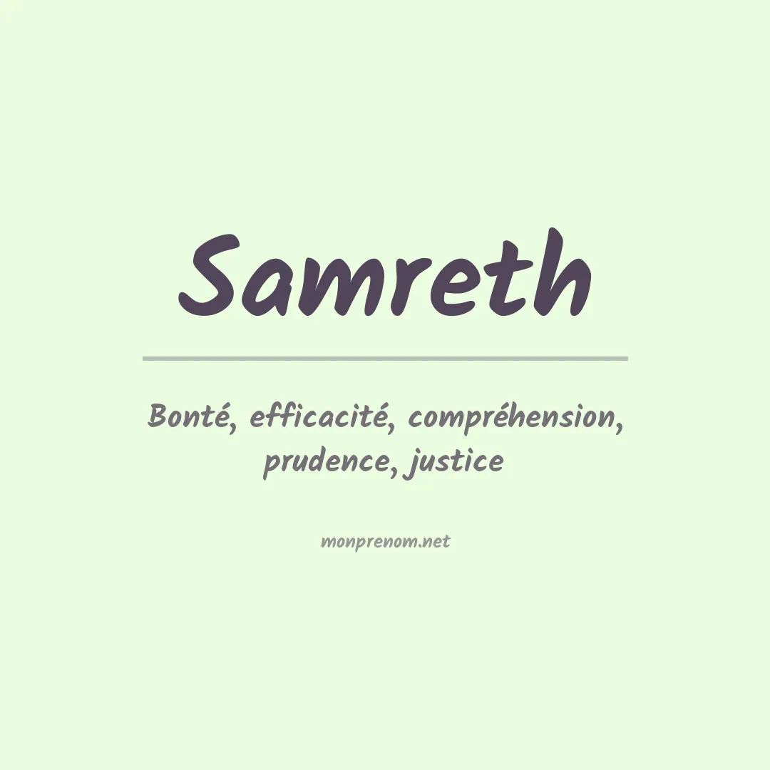Signification du prénom Samreth