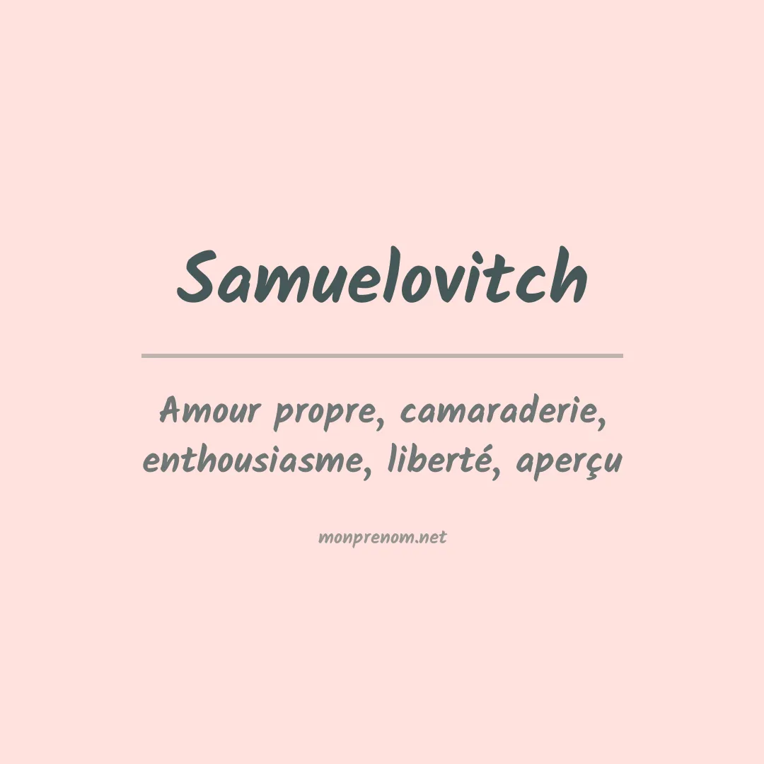 Prénom Samuelovitch