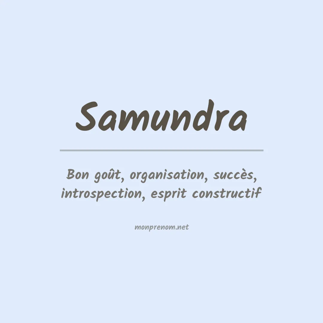 Signification du prénom Samundra
