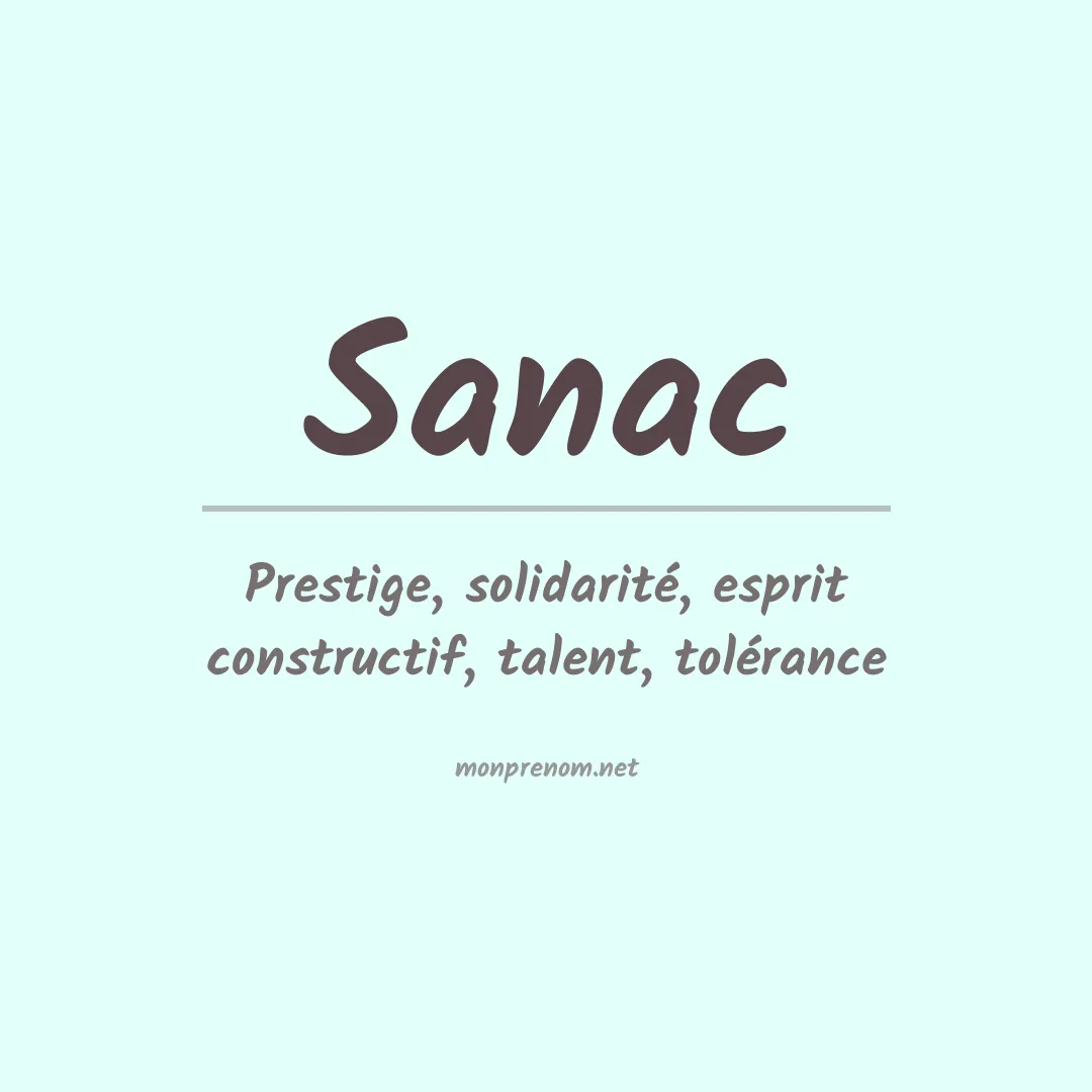 Signification du prénom Sanac