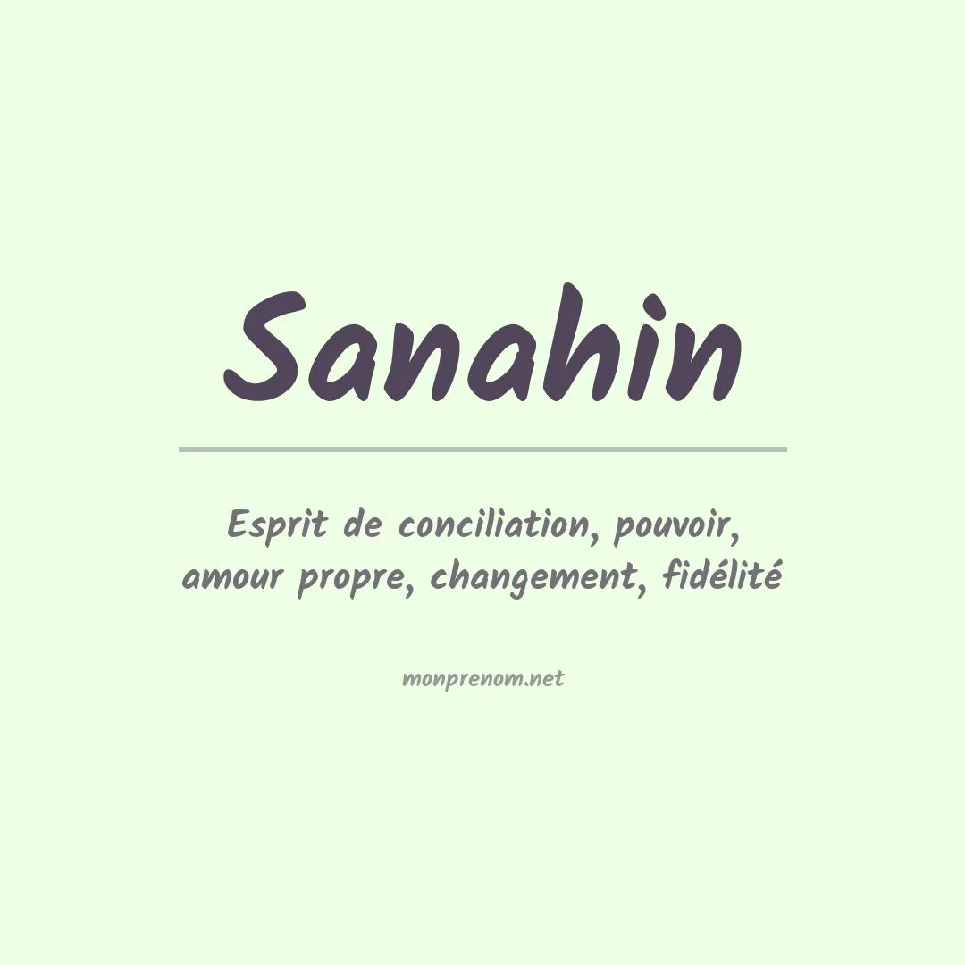 Prénom Sanahin