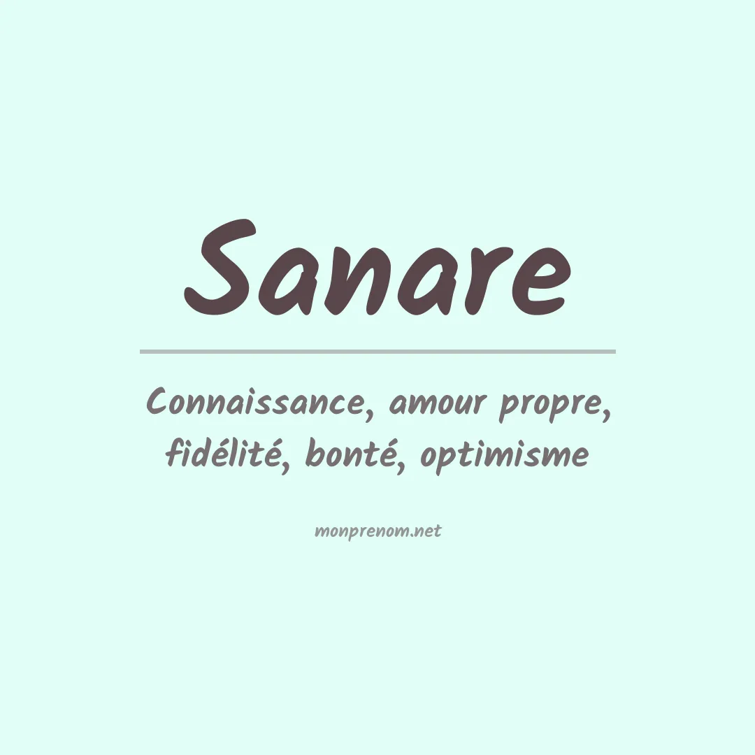 Signification du prénom Sanare