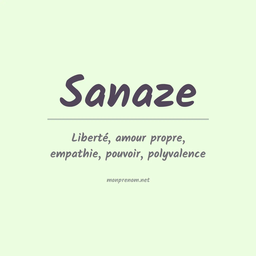 Signification du prénom Sanaze
