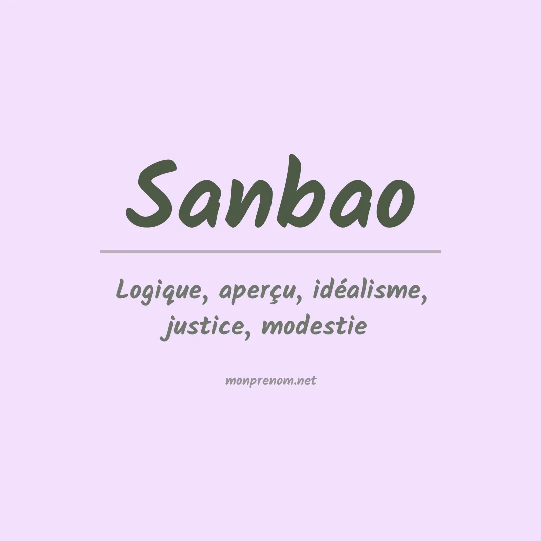 Signification du prénom Sanbao