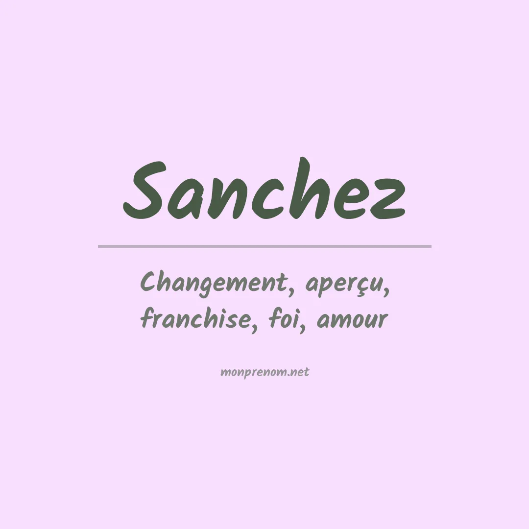 Prénom Sanchez