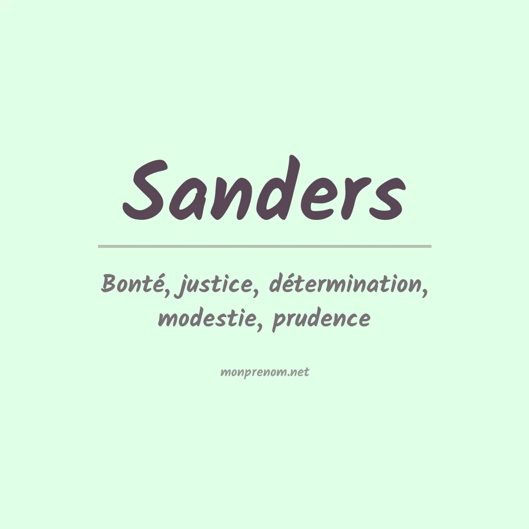 Signification du prénom Sanders