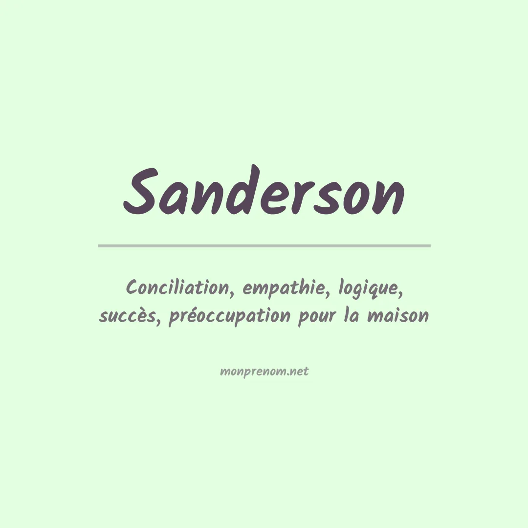 Prénom Sanderson