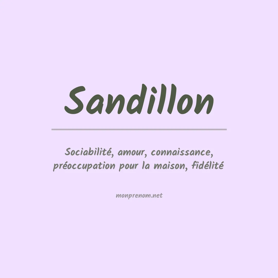 Signification du prénom Sandillon