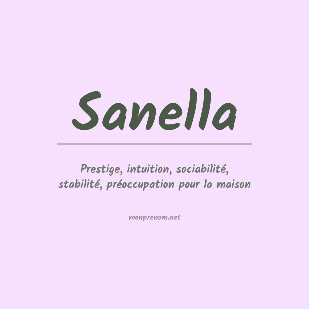 Signification du prénom Sanella