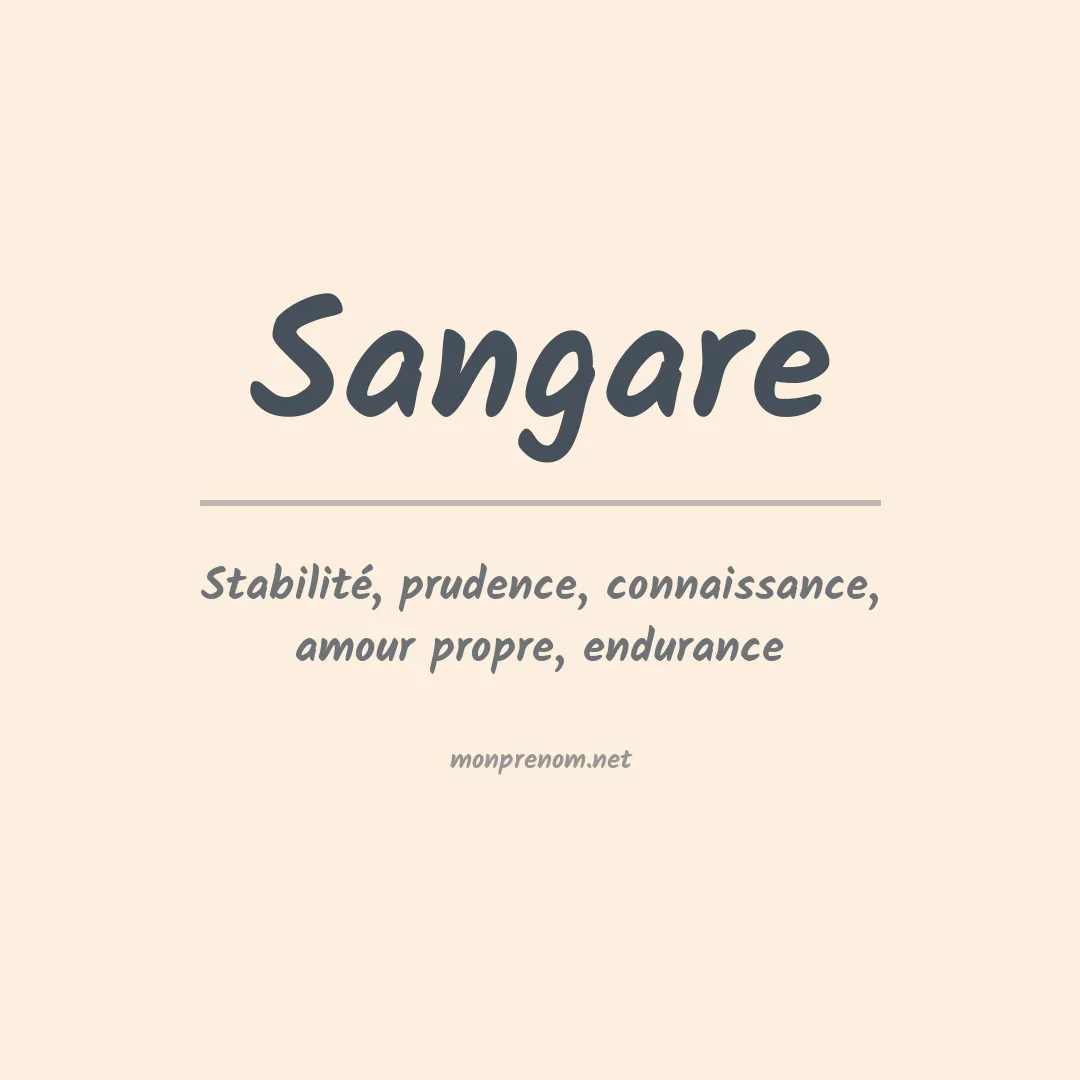 Signification du prénom Sangare
