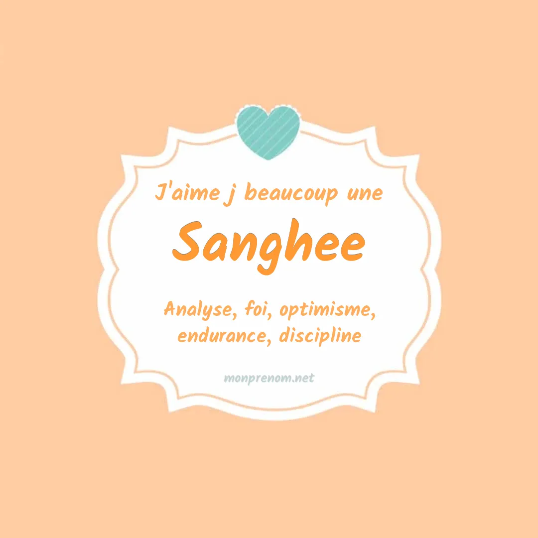 J'aime beaucoup Sanghee