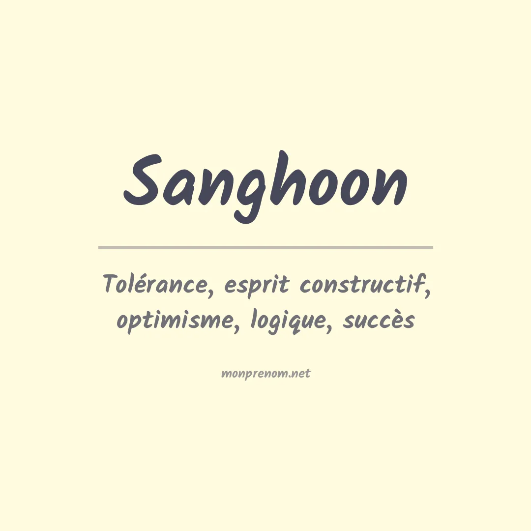 Signification du prénom Sanghoon
