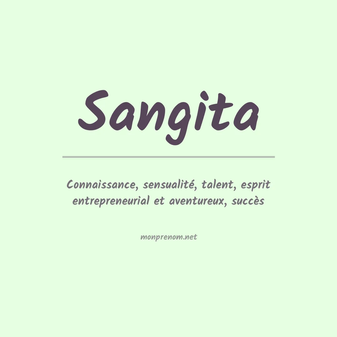 Signification du prénom Sangita