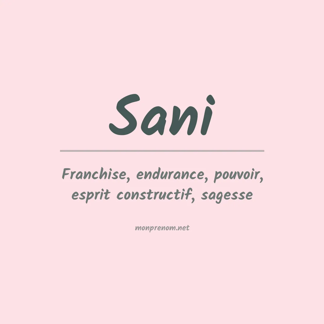 Prénom Sani