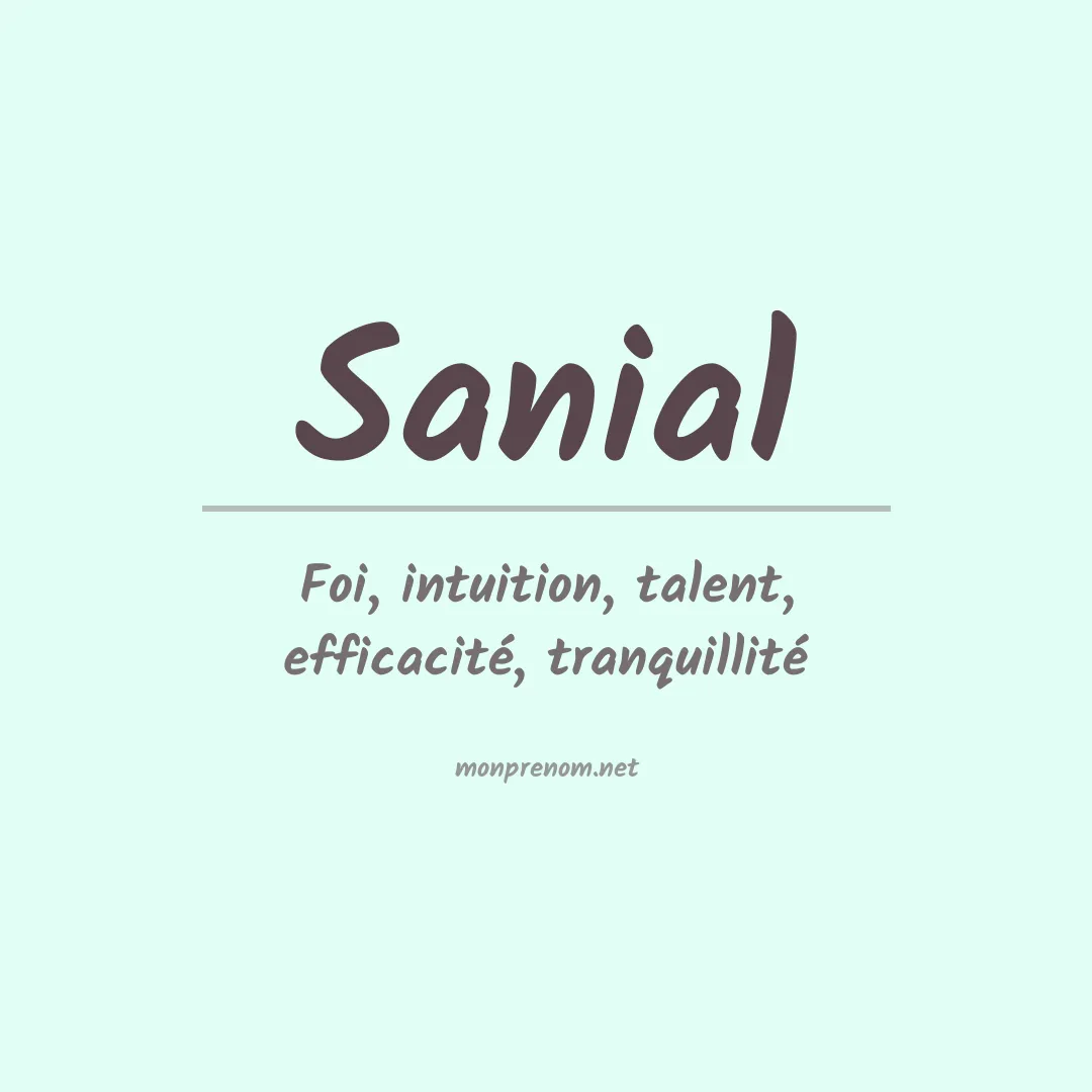 Signification du prénom Sanial