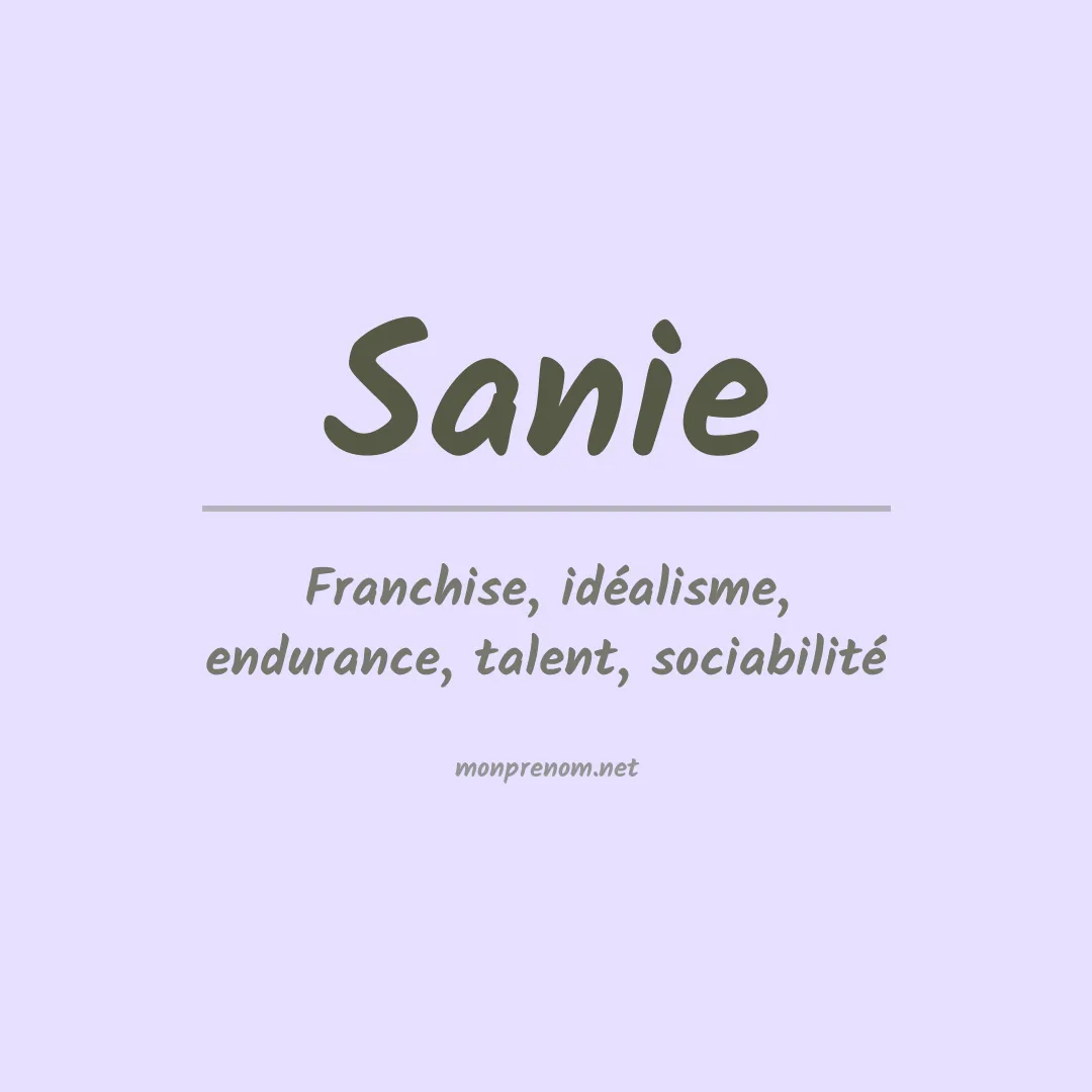 Prénom Sanie