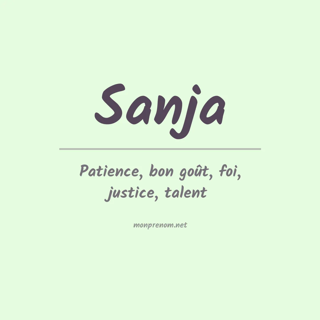 Prénom Sanja
