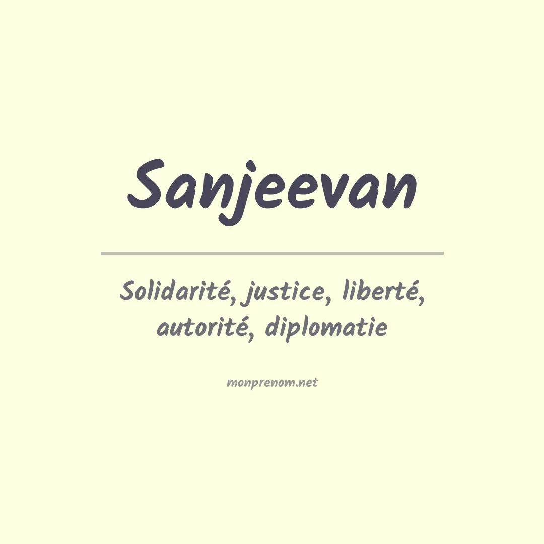 Signification du prénom Sanjeevan