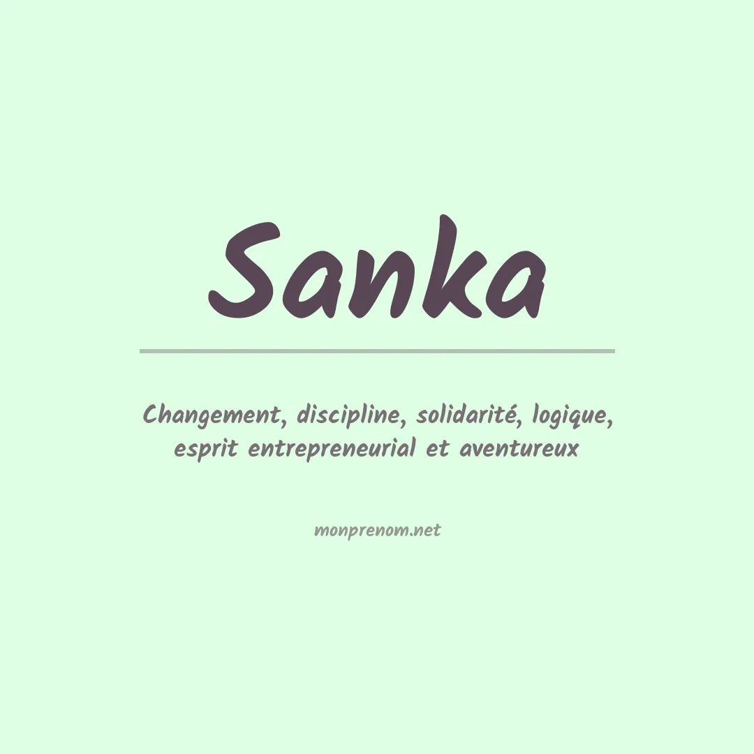 Prénom Sanka