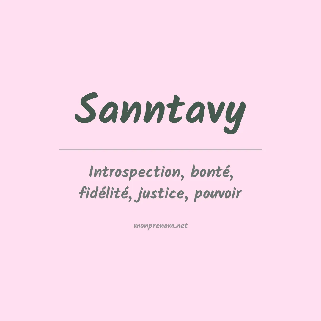 Signification du prénom Sanntavy