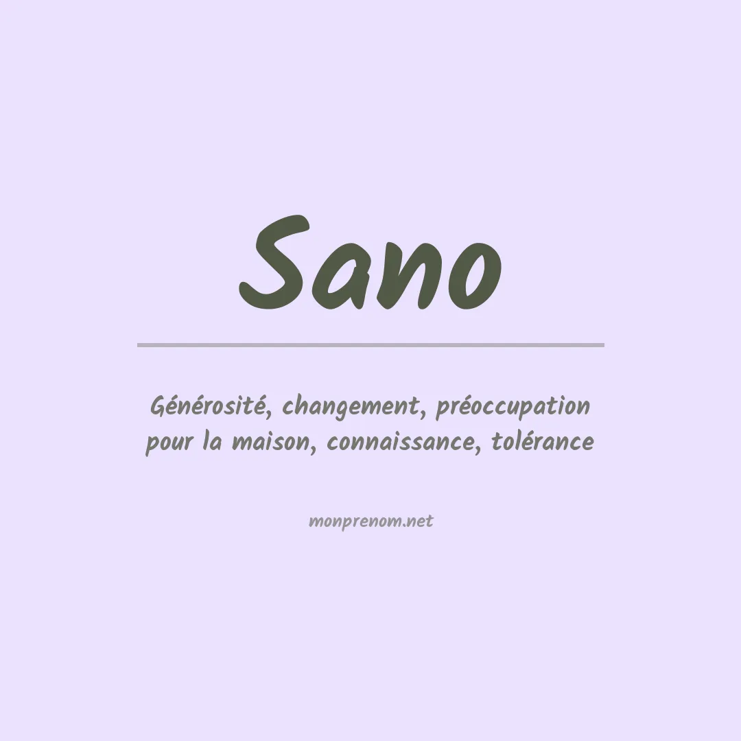 Prénom Sano