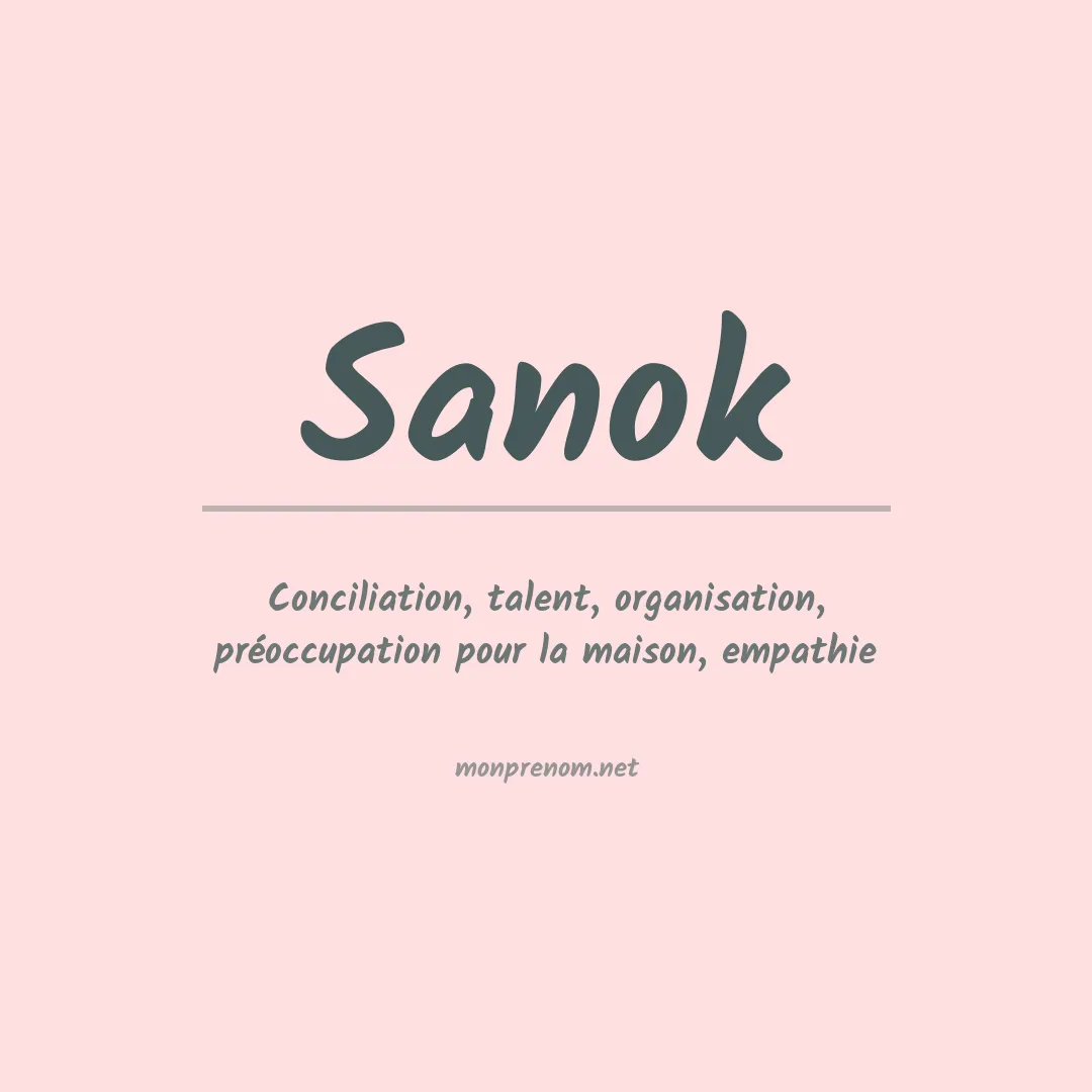 Signification du prénom Sanok