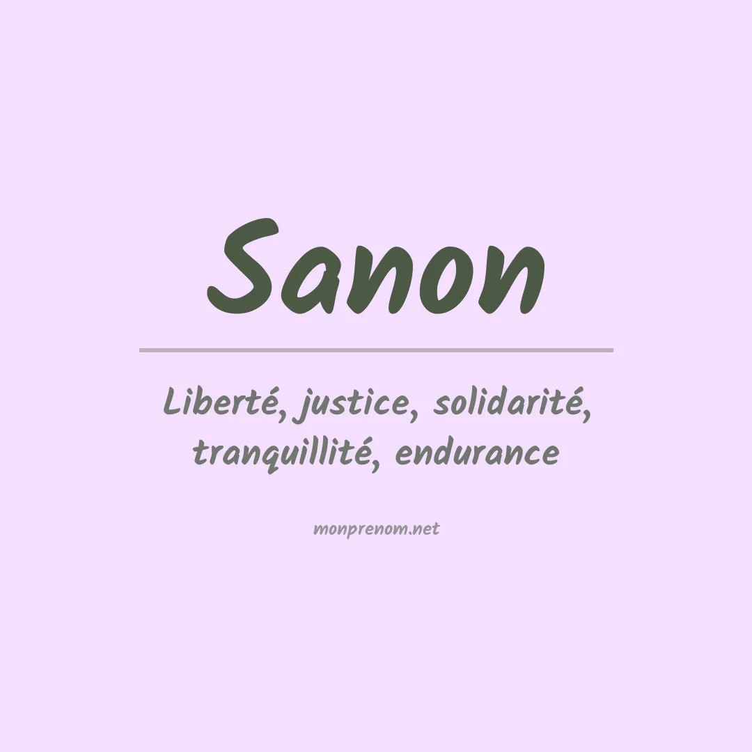 Prénom Sanon