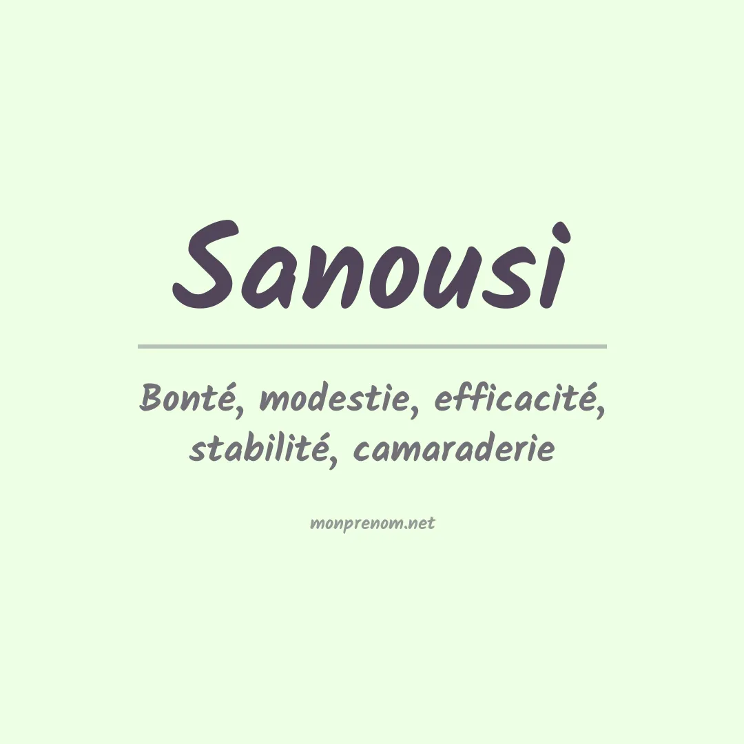 Signification du prénom Sanousi