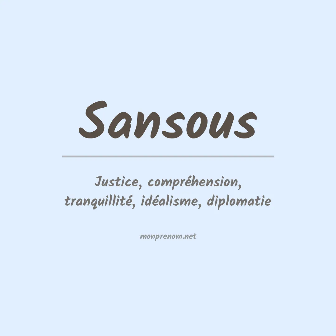 Signification du prénom Sansous