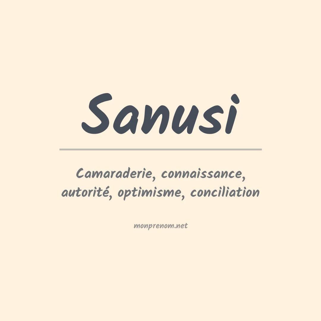 Signification du prénom Sanusi