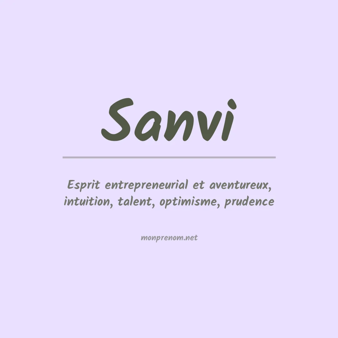Signification du prénom Sanvi