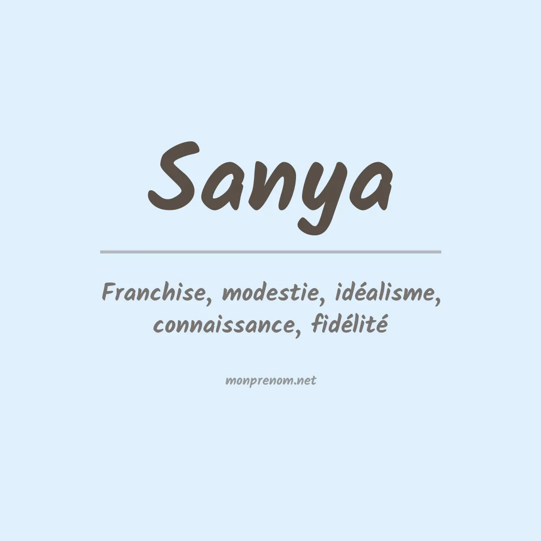 Prénom Sanya
