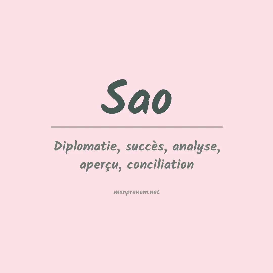 Prénom Sao