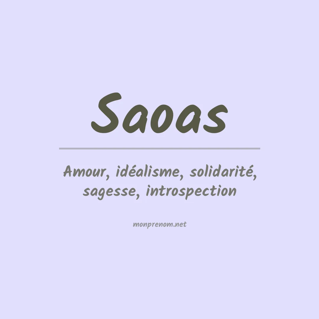 Signification du prénom Saoas