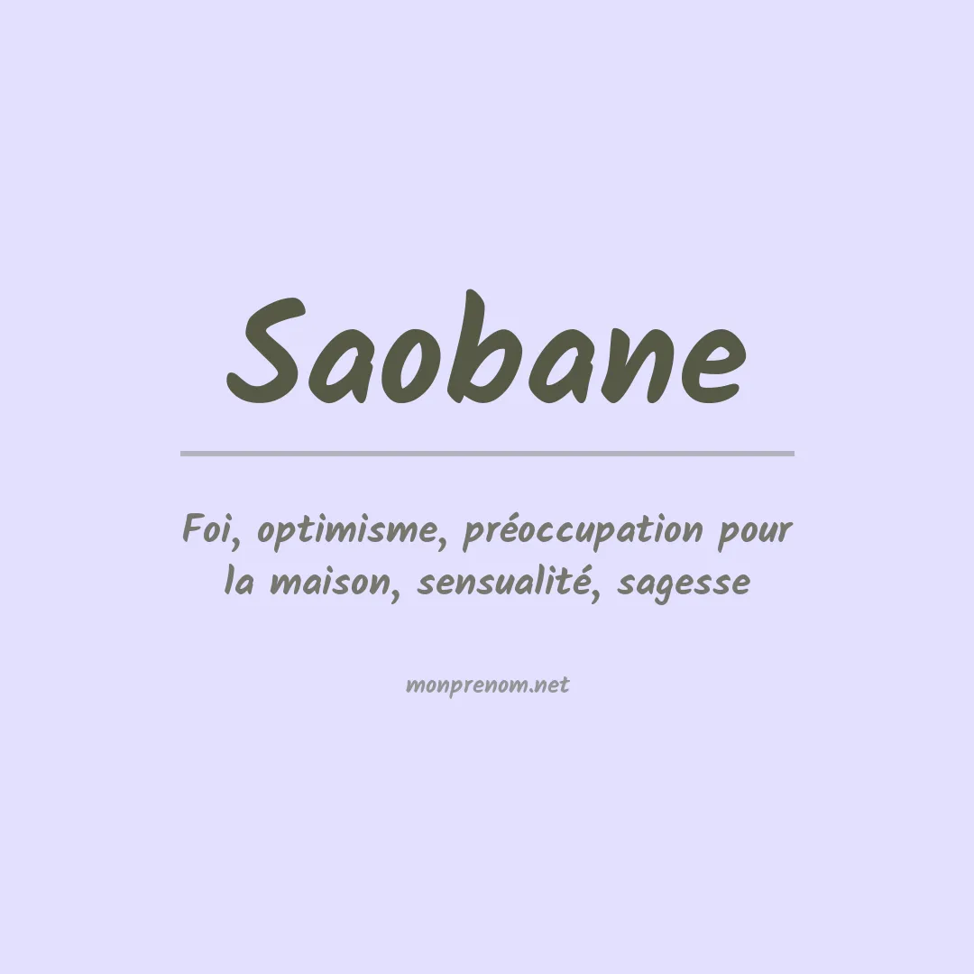 Prénom Saobane