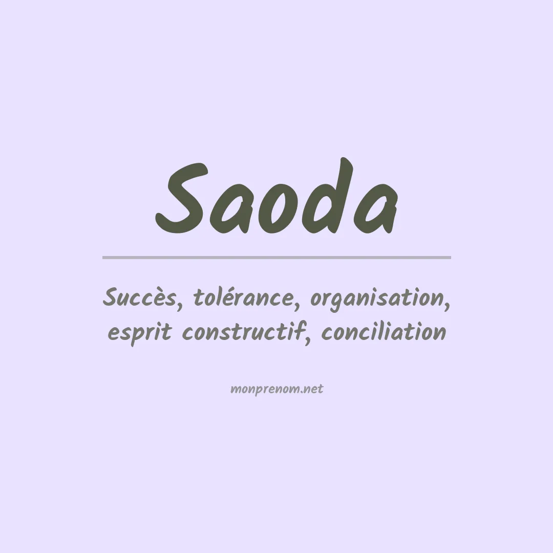 Signification du prénom Saoda