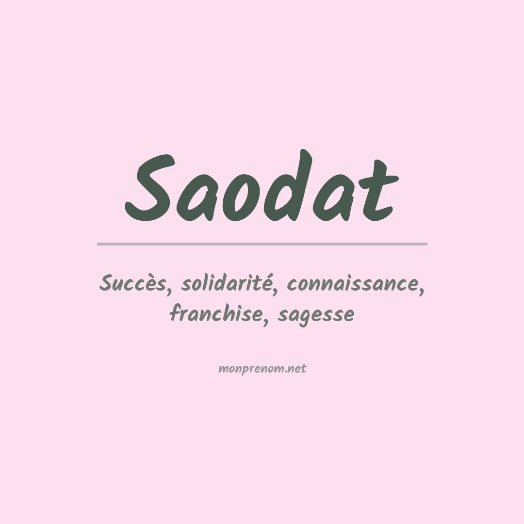 Signification du prénom Saodat