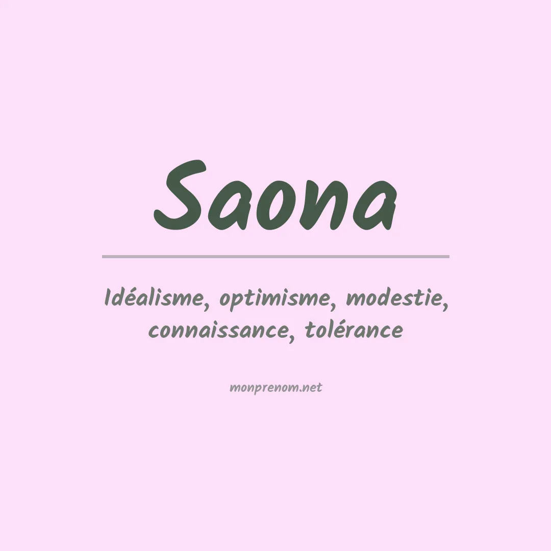 Signification du prénom Saona