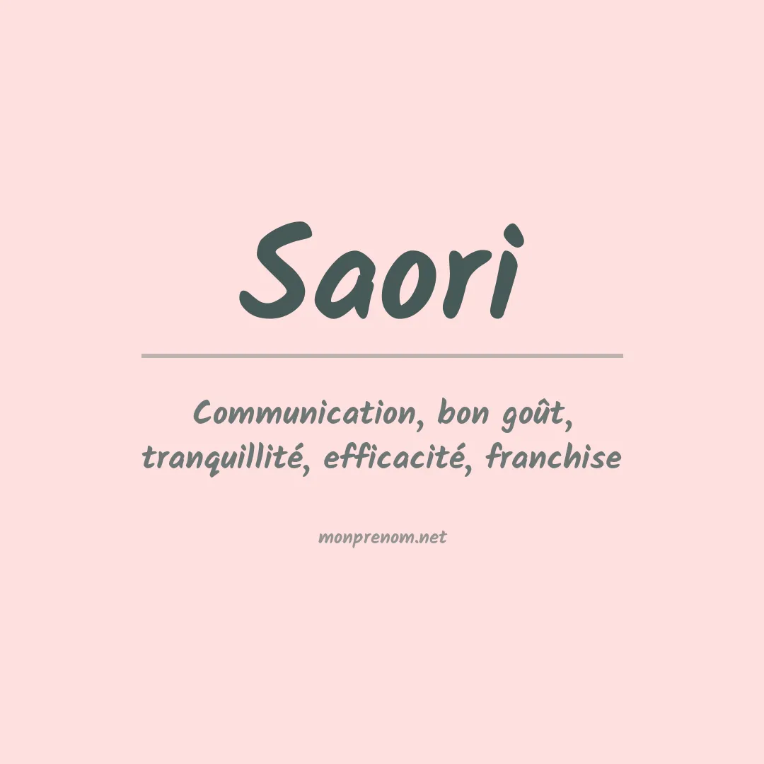 Signification du prénom Saori