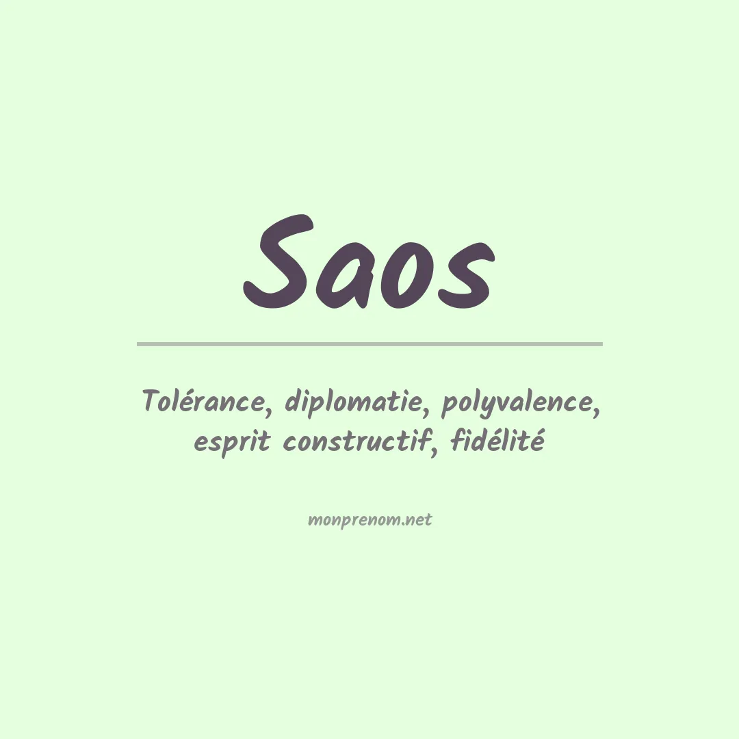 Signification du prénom Saos